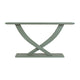 Rase 57 Inch Console Table Cross Leg Design Pedestal Base Gray Green By Casagear Home BM311536