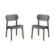 Seln 20 Inch Dining Chair Set of 2 Curved Seat Splayed Legs Gray By Casagear Home BM311538