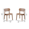 Seln 20 Inch Dining Chair Set of 2 Curved Seat Splayed Legs Dark Brown By Casagear Home BM311539