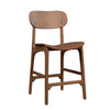 Seln 24 Inch Counter Stool Chair Curved Seat Open Back Dark Brown Wood By Casagear Home BM311543