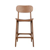 Seln 30 Inch Barstool Chair Curved Seat Open Back Dark Brown Wood By Casagear Home BM311544