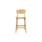 Seln 30 Inch Barstool Chair Curved Seat Open Back Light Brown Wood By Casagear Home BM311546