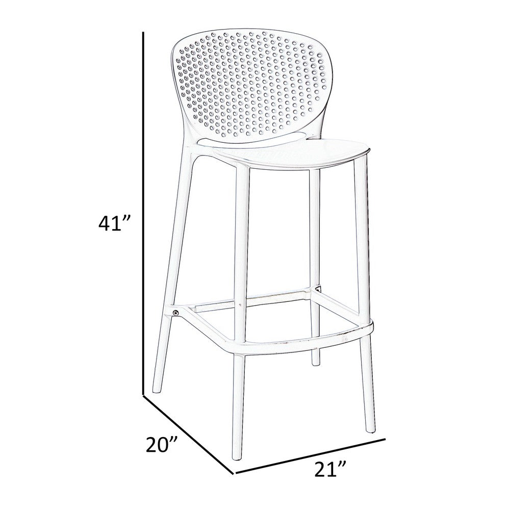 Celin 30 Inch Barstool Chair Set of 4 Stackable Mesh Curved Seat Green By Casagear Home BM311547