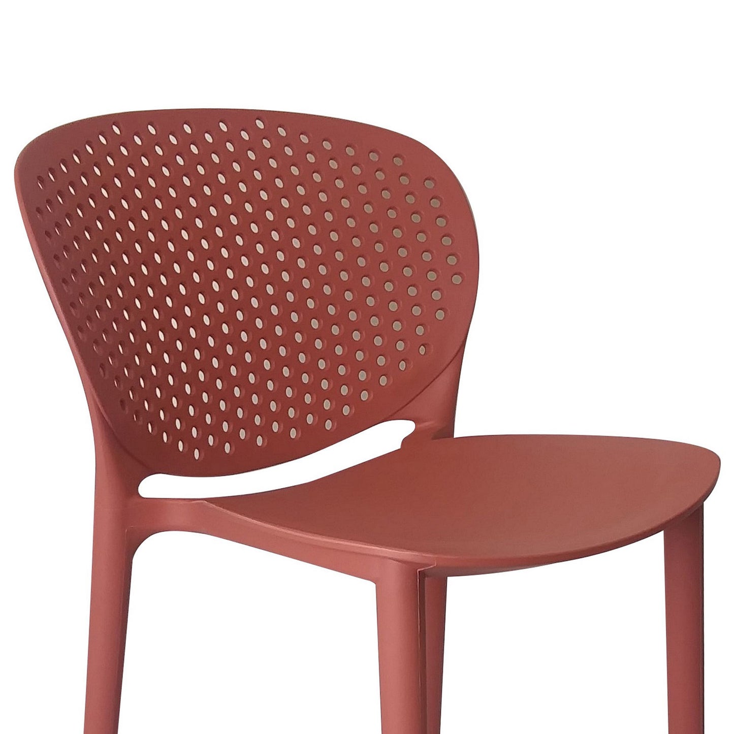 Celin 30 Inch Barstool Chair Set of 4 Stackable Mesh Curved Seat Orange By Casagear Home BM311549