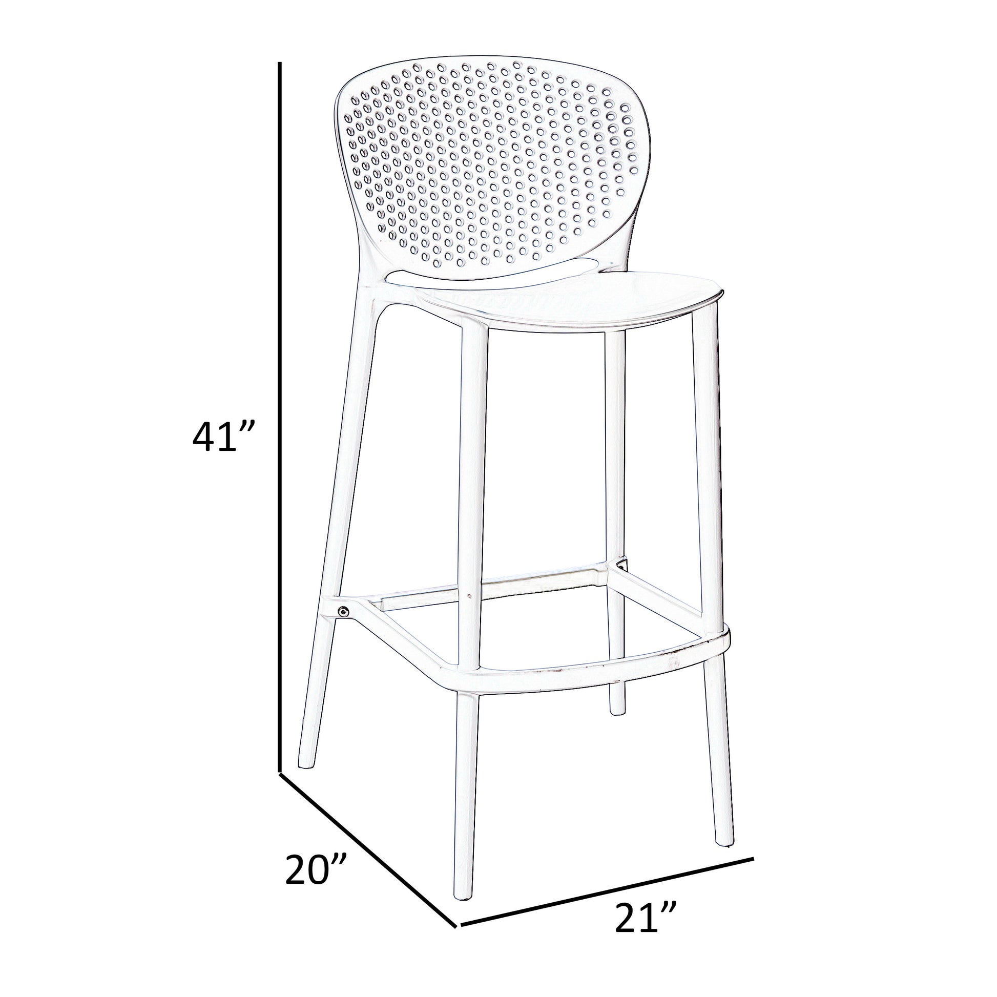 Celin 30 Inch Barstool Chair Set of 4 Stackable Mesh Curved Seat Orange By Casagear Home BM311549