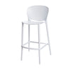 Celin 30 Inch Barstool Chair Set of 4 Stackable Mesh Curved Seat White By Casagear Home BM311550