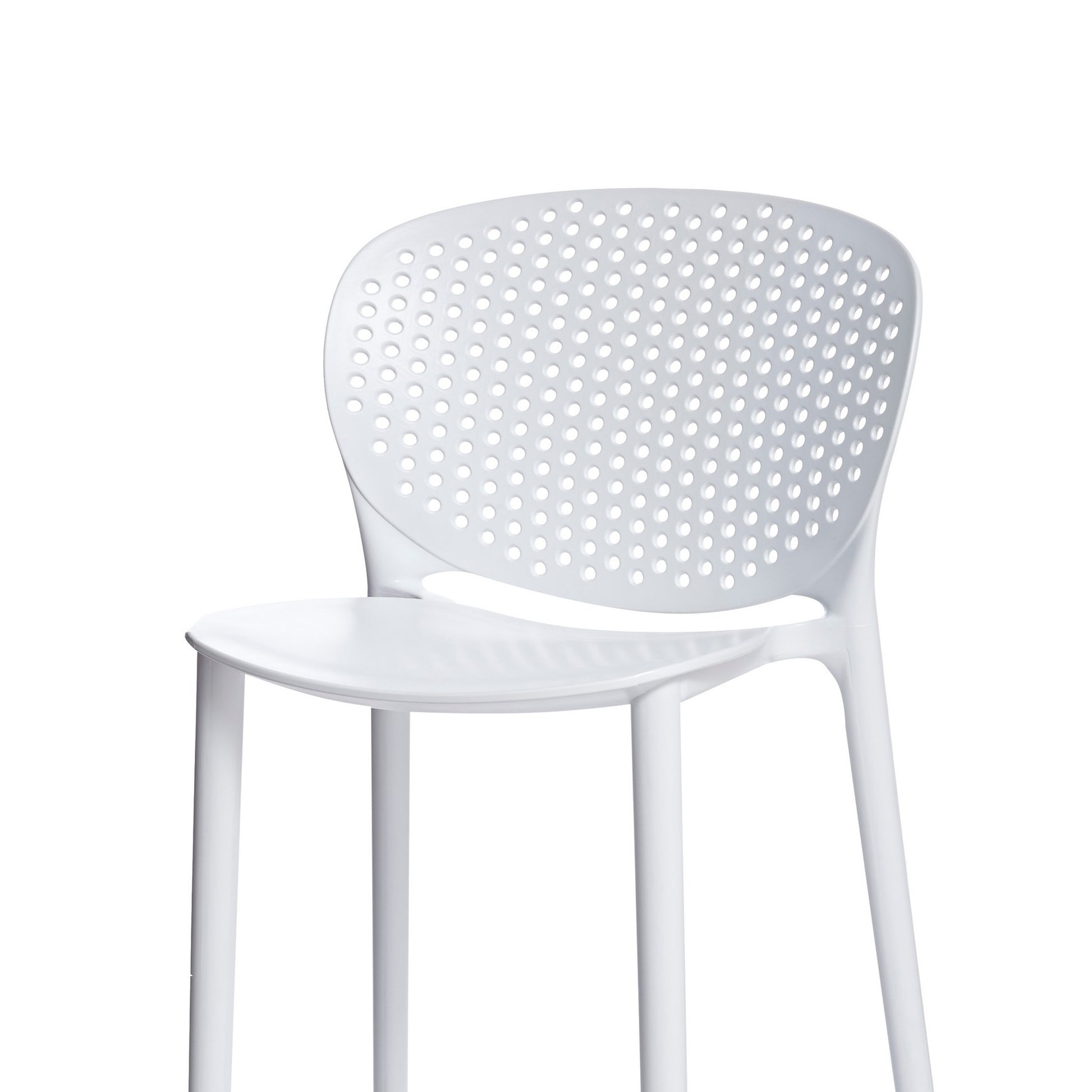 Celin 30 Inch Barstool Chair Set of 4 Stackable Mesh Curved Seat White By Casagear Home BM311550