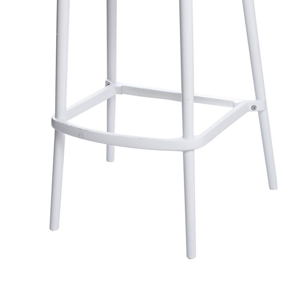 Celin 30 Inch Barstool Chair Set of 4 Stackable Mesh Curved Seat White By Casagear Home BM311550