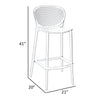 Celin 30 Inch Barstool Chair Set of 4 Stackable Mesh Curved Seat White By Casagear Home BM311550