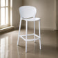 Celin 30 Inch Barstool Chair, Set of 4, Stackable, Mesh, Curved Seat, White By Casagear Home