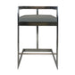 Keyn 26 Inch Counter Stool Chair Faux Leather Stainless Steel Base Gray By Casagear Home BM311555