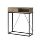 Bery 34 Inch Sideboard Console Table 1 Cubby Shelf 1 Drawer Taupe Black By Casagear Home BM311560