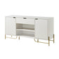 Bery 62 Inch TV Media Entertainment Console 2 Cabinets 1 Drawer White By Casagear Home BM311561