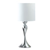 Omi 25 Inch Table Lamp Drum White Shade Sleek Slender Modern Chrome Body By Casagear Home BM311580