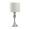 Omi 25 Inch Table Lamp Drum White Shade Sleek Modern Brushed Silver Body By Casagear Home BM311581