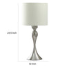 Omi 25 Inch Table Lamp Drum White Shade Sleek Modern Brushed Silver Body By Casagear Home BM311581