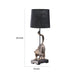 Ree 24 Inch Accent Table Lamp Monkey Resin Sculpture Drum Shade Bronze By Casagear Home BM311589