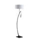 Jiya 59 Inch Arc Floor Lamp Hanging Design 2 White Drum Shades Black By Casagear Home BM311592