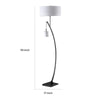 Jiya 59 Inch Arc Floor Lamp Hanging Design 2 White Drum Shades Black By Casagear Home BM311592