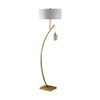 Jiya 59 Inch Arc Floor Lamp Hanging Design 2 White Drum Shades Gold By Casagear Home BM311593