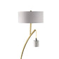 Jiya 59 Inch Arc Floor Lamp Hanging Design 2 White Drum Shades Gold By Casagear Home BM311593