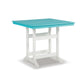 Ely 42 Inch Counter Height Dining Table Outdoor Slatted Turquoise White By Casagear Home BM311600