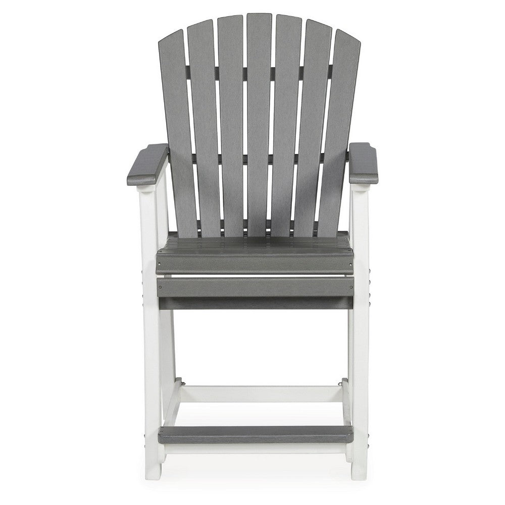 Ashley 24" Counter Stool Armchair Set of 2, Outdoor, Gray, White