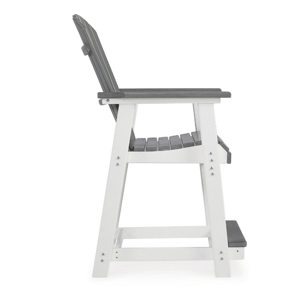 Ashley 24" Counter Stool Armchair Set of 2, Outdoor, Gray, White