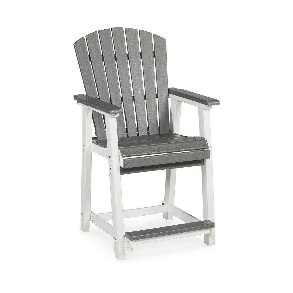 Ashley 24" Counter Stool Armchair Set of 2, Outdoor, Gray, White