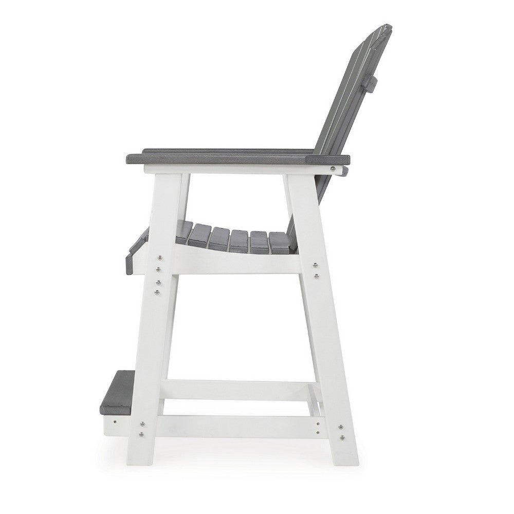 Ashley 24" Counter Stool Armchair Set of 2, Outdoor, Gray, White