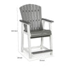 Ashley 24" Counter Stool Armchair Set of 2, Outdoor, Gray, White
