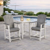 Ashley 24" Counter Stool Armchair Set of 2, Outdoor, Gray, White