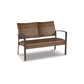 4 Piece Outdoor Loveseat Chair Coffee Table Set Resin Wicker Brown By Casagear Home BM311605