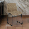 Ashley 26" Outdoor Dining Chair Set of 2, Black Steel Brown Wicker