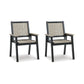 Mide 27 Inch Outdoor Dining Armchair Set of 2 Modern Beige and Black By Casagear Home BM311615