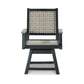 Mide 27 Inch Outdoor Swivel Dining Armchair Set of 2 Beige and Black By Casagear Home BM311616