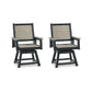 Mide 27 Inch Outdoor Swivel Dining Armchair Set of 2 Beige and Black By Casagear Home BM311616