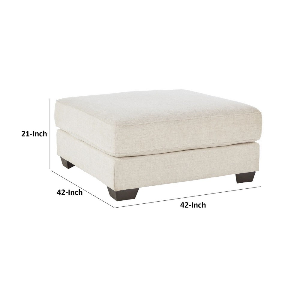Ashley 42" Ottoman, Oversized Cushion, Soft Beige Polyester