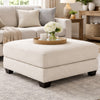 Ashley 42" Ottoman, Oversized Cushion, Soft Beige Polyester