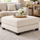 Ashley 42" Ottoman, Oversized Cushion, Soft Beige Polyester