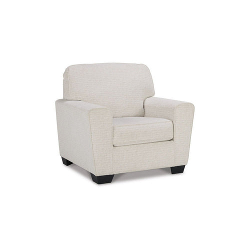 Ashley Caten 39" Armchair, Soft Transitional Polyester, Snowy White