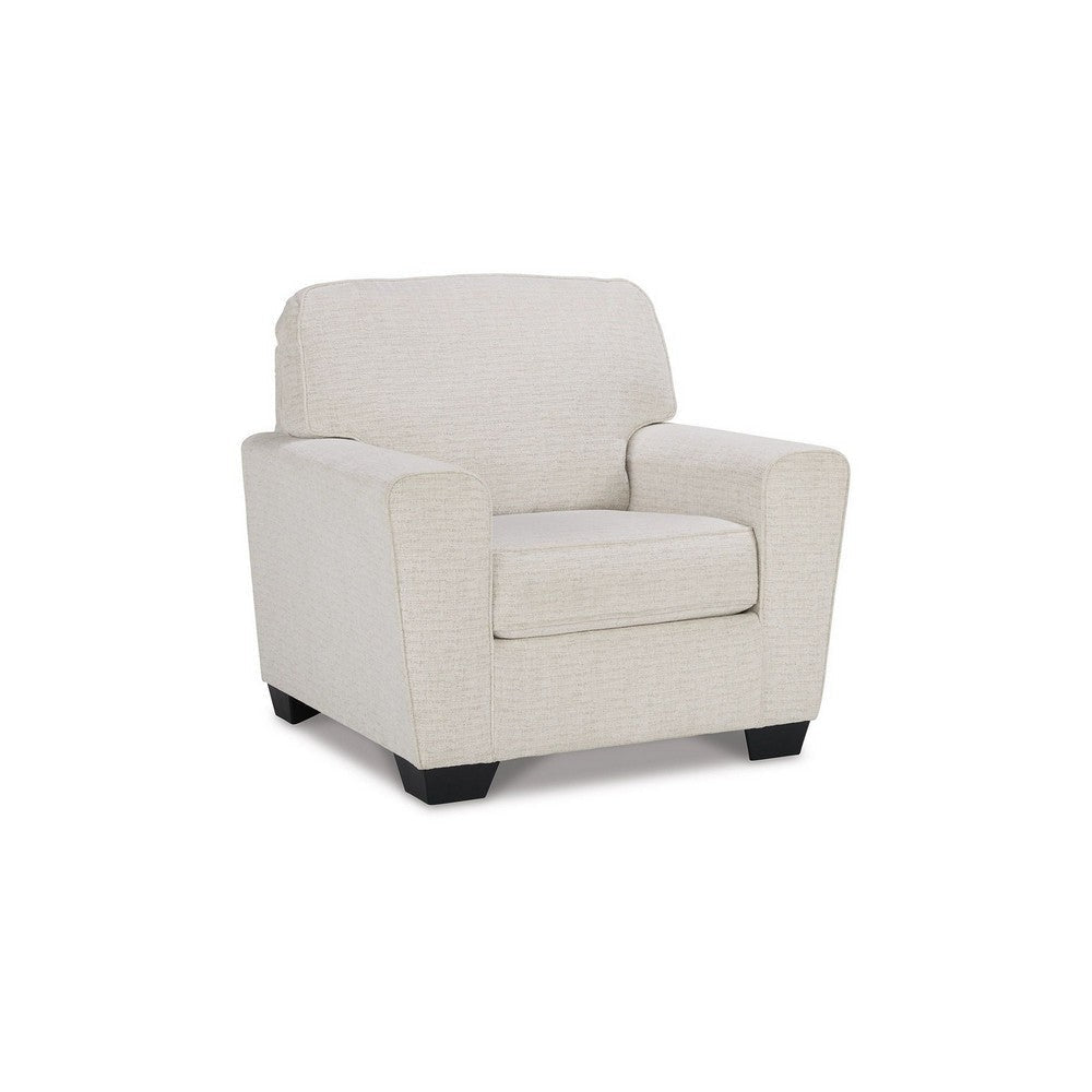 Ashley Caten 39" Armchair, Soft Transitional Polyester, Snowy White