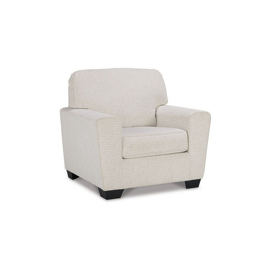 Caten 39 Inch Armchair, Transitional Polyester Upholstery, Snowy White By Casagear Home