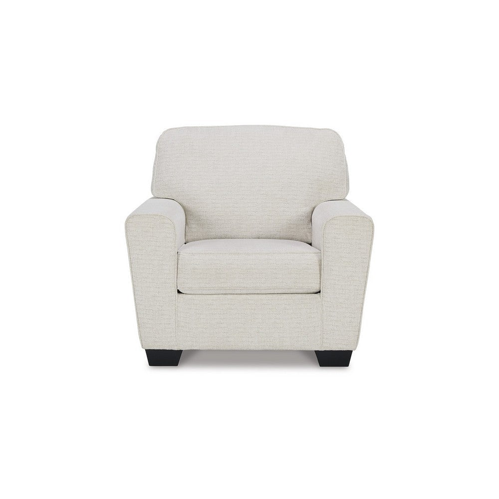 Caten 39 Inch Armchair Transitional Polyester Upholstery Snowy White By Casagear Home BM311639