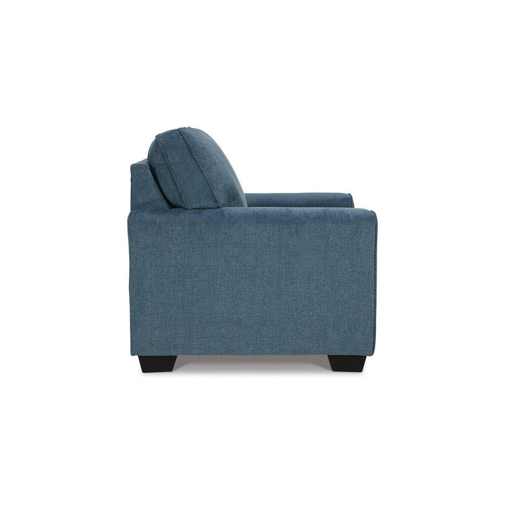 Caten 39 Inch Armchair Transitional Polyester Upholstery Muted Blue By Casagear Home BM311640