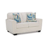 Caten 63 Inch Loveseat Transitional Polyester 2 Pillows Snowy White By Casagear Home BM311641