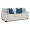 Caten 87 Inch Sofa Transitional Soft Polyester 4 Pillows Snowy White By Casagear Home BM311643