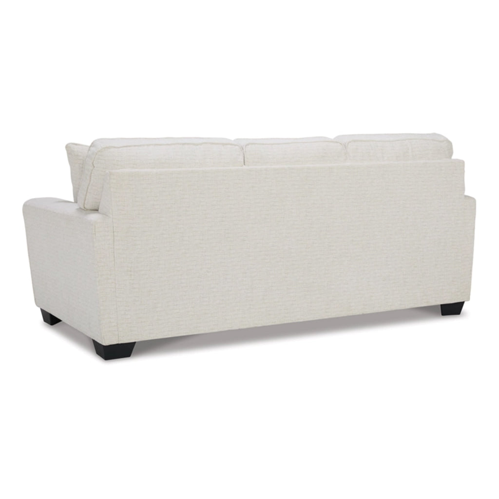 Caten 87 Inch Queen Sleeper Sofa Soft Polyester 4 Pillows Snowy White By Casagear Home BM311645