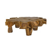 47 Inch Coffee Table Teak Root Frame Natural Wood Grains Classic Brown By Casagear Home BM311646