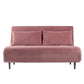 56 Inch Sleeper Sofa Bed with 2 Back Pillows Metal Legs Pink Velvet By Casagear Home BM311648